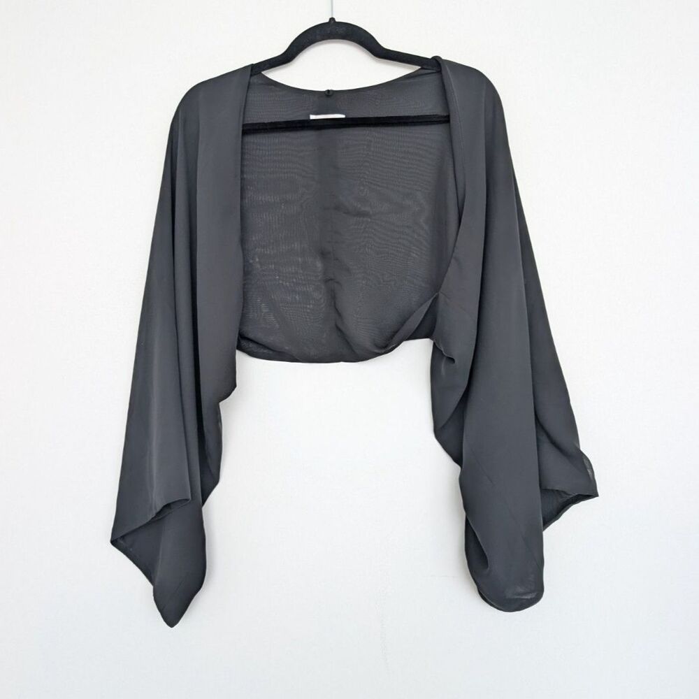 E. Stott Chiffon Semi Sheer Bolero Shrug Long Sleeve Cardigan Witchy Whimsygoth